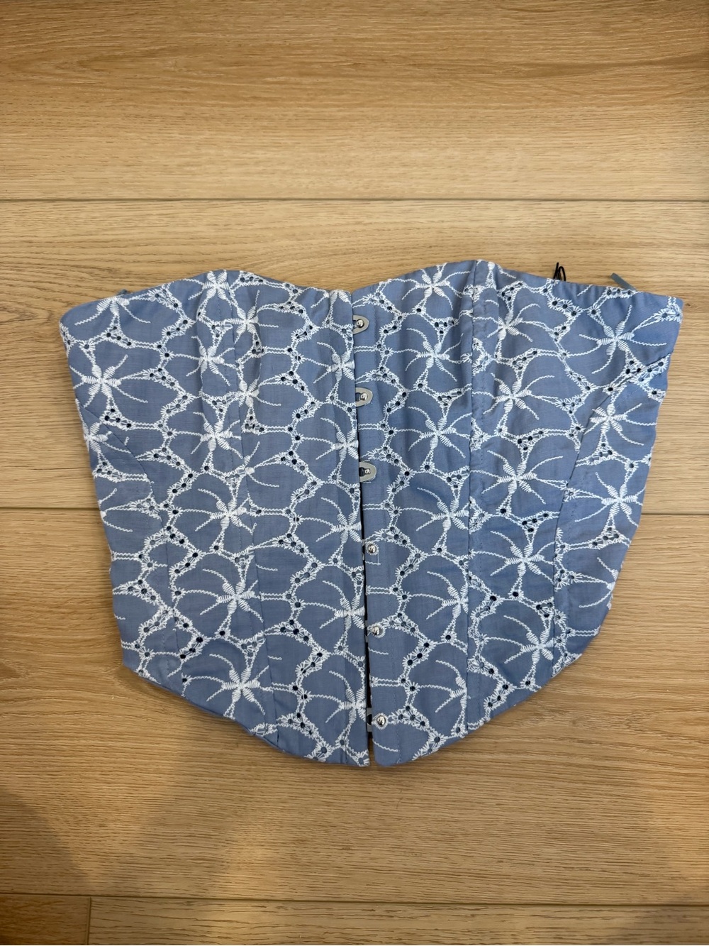 Santa Cruz Skateboards Blue Lace Corset Crop Top